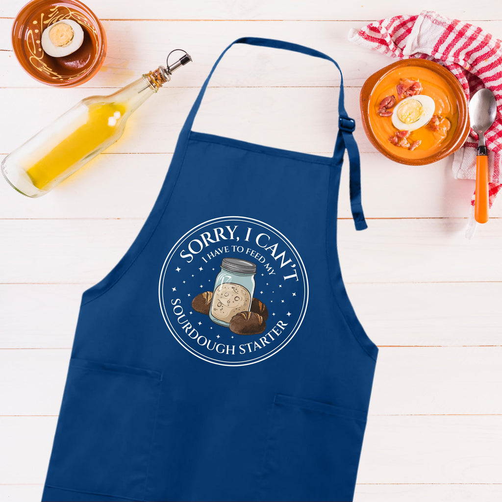 Sorry I Can't I Have To Feed My Sourdough Starter Apron, Adjustable Neck, Full-Length Sourdough Starter  Apron with Pockets, Sourdough Apron
