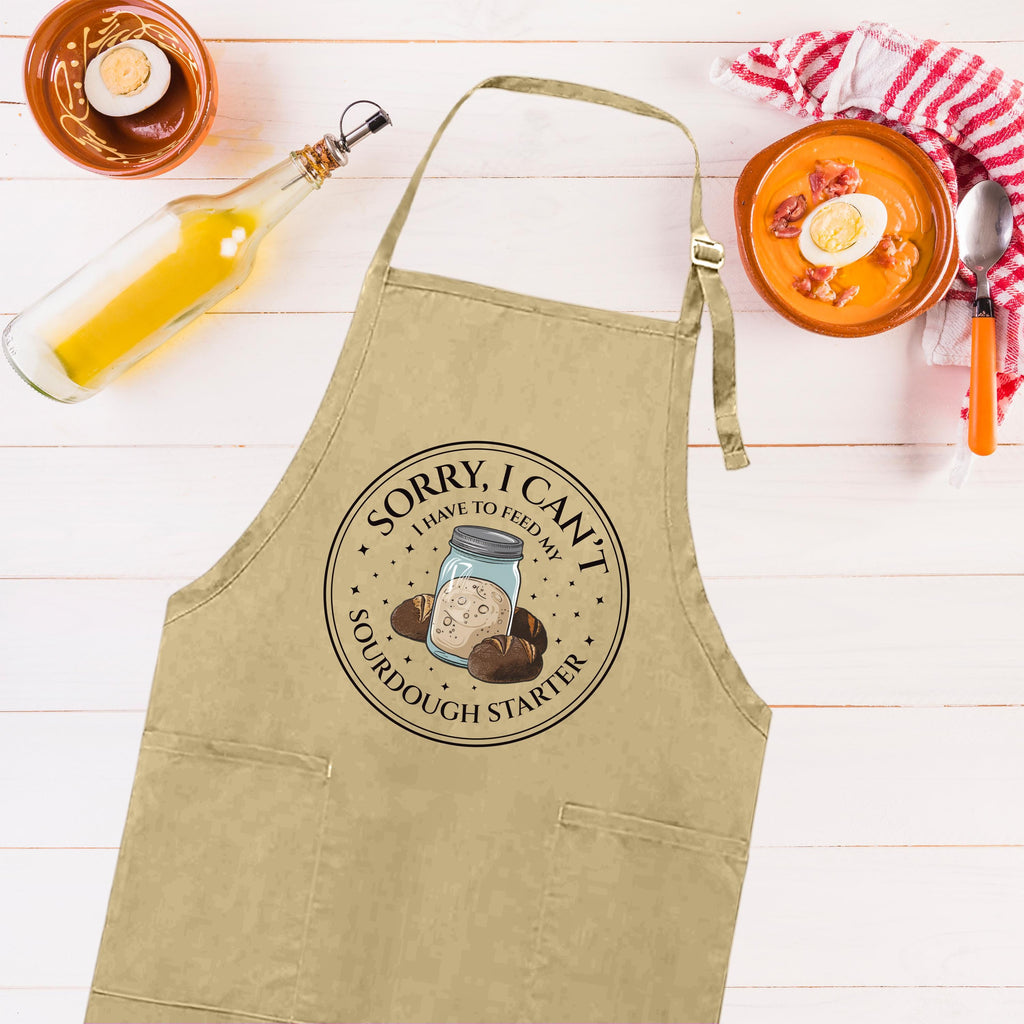 Sorry I Can't I Have To Feed My Sourdough Starter Apron, Adjustable Neck, Full-Length Sourdough Starter  Apron with Pockets, Sourdough Apron