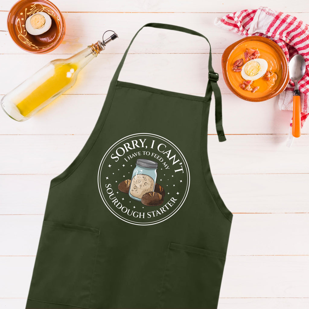 Sorry I Can't I Have To Feed My Sourdough Starter Apron, Adjustable Neck, Full-Length Sourdough Starter  Apron with Pockets, Sourdough Apron
