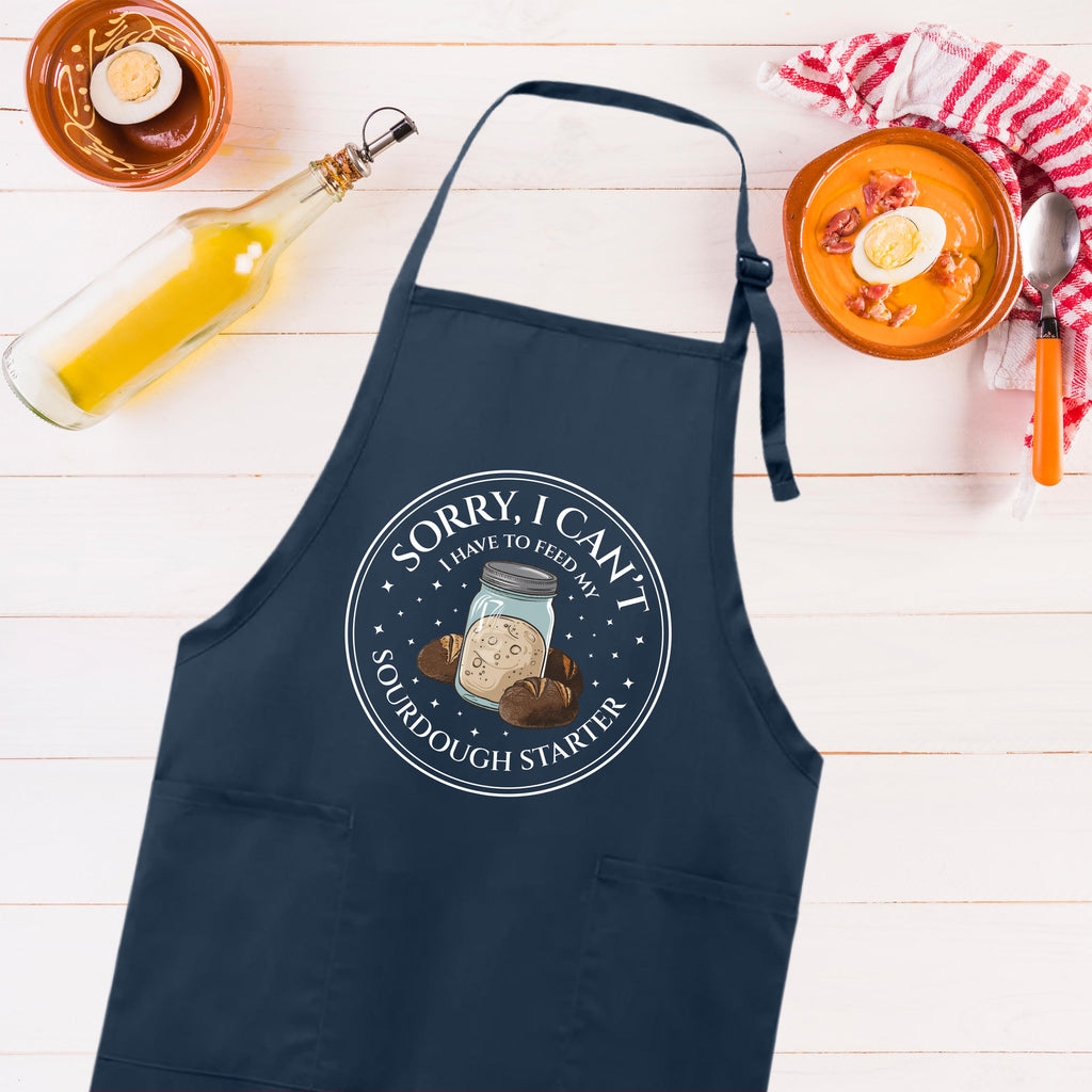 Sorry I Can't I Have To Feed My Sourdough Starter Apron, Adjustable Neck, Full-Length Sourdough Starter  Apron with Pockets, Sourdough Apron