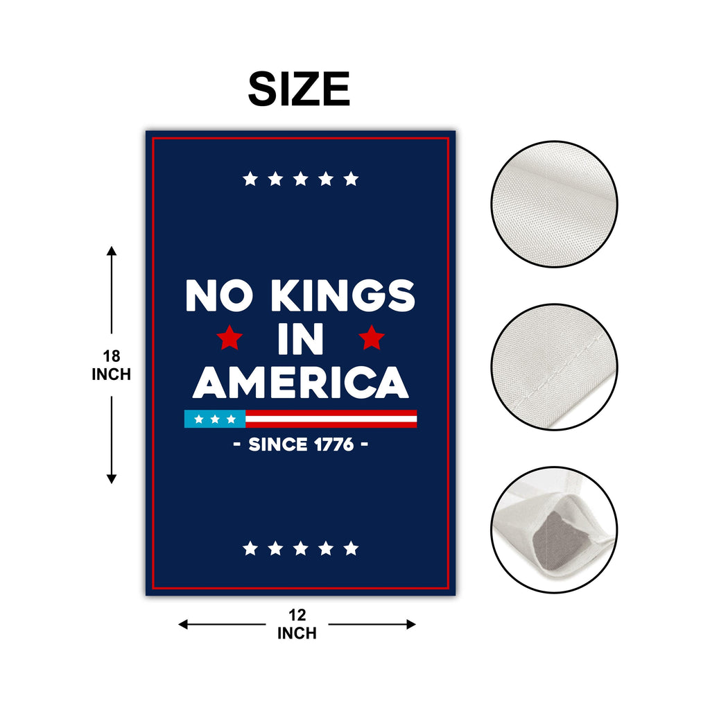 No Kings In America Garden Flag, 12x18 Inch Double Sided, Resist Hate Flag