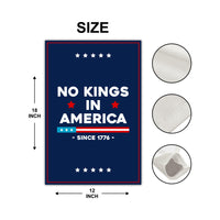 No Kings In America Garden Flag, 12x18 Inch Double Sided, Resist Hate Flag