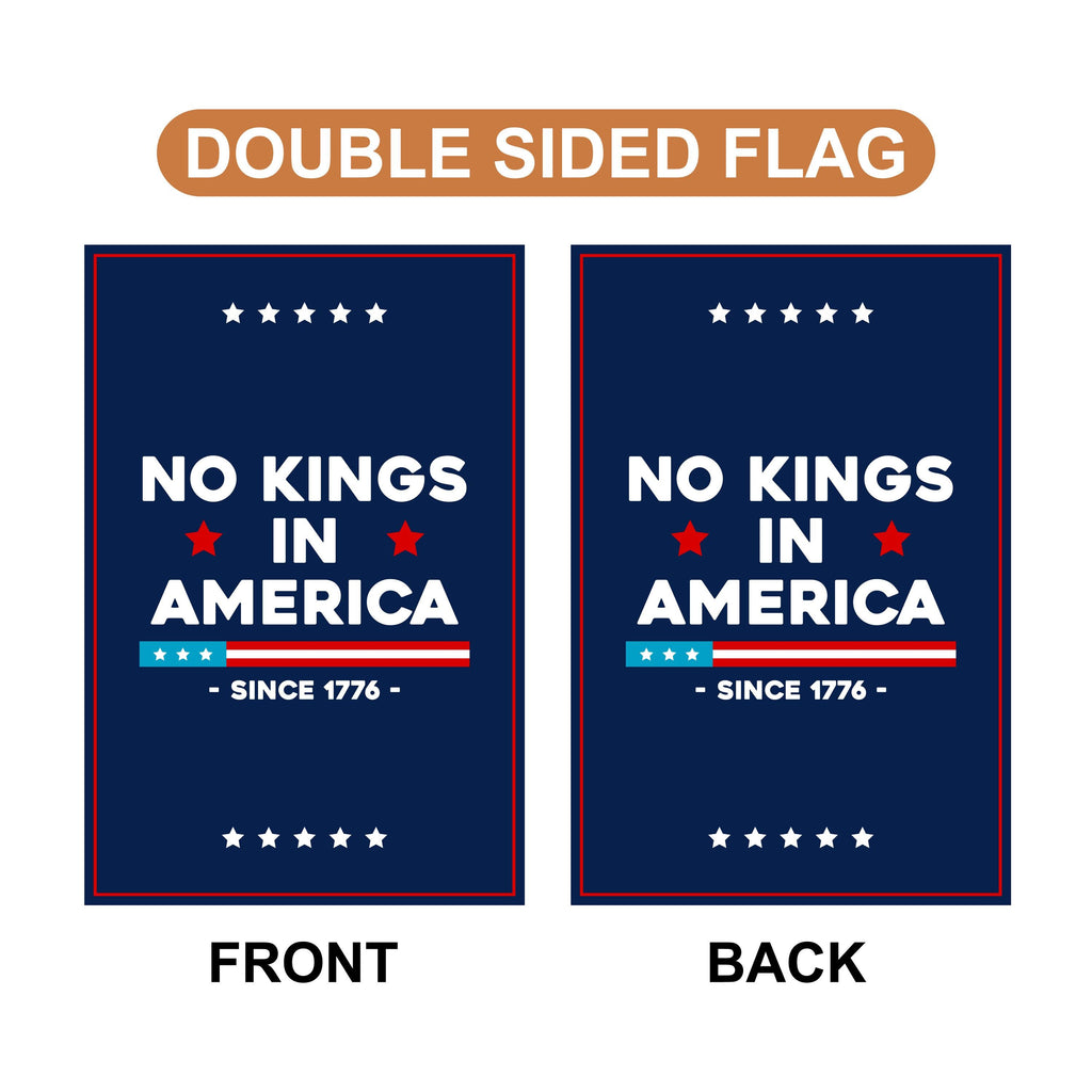 No Kings In America Garden Flag, 12x18 Inch Double Sided, Resist Hate Flag