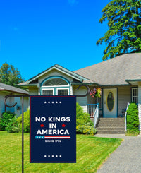 No Kings In America Garden Flag, 12x18 Inch Double Sided, Resist Hate Flag