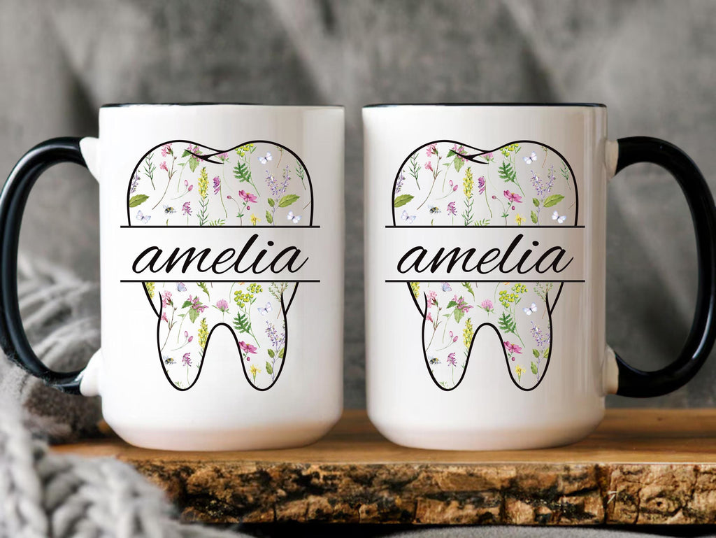 Personalized Dental Coffee Mug, Custom Dental Hygienist Gift, Funny Dentist Office Cup, Orthodontist Appreciation Mug, Dental Assistant Gift