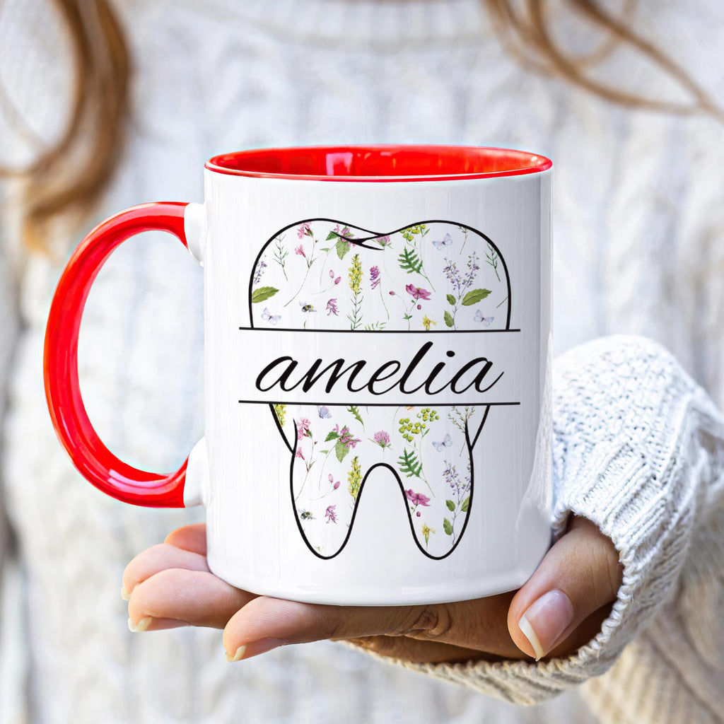 Personalized Dental Coffee Mug, Custom Dental Hygienist Gift, Funny Dentist Office Cup, Orthodontist Appreciation Mug, Dental Assistant Gift