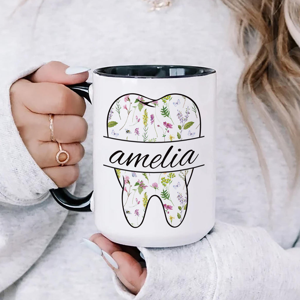 Personalized Dental Coffee Mug, Custom Dental Hygienist Gift, Funny Dentist Office Cup, Orthodontist Appreciation Mug, Dental Assistant Gift
