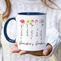 Personalized Grandma Coffee Mug, Custom Nana Gift, Grandma’s Garden Mug, Gigi Gift from Grandkids, Mother’s Day Gift, Cute Family Cup