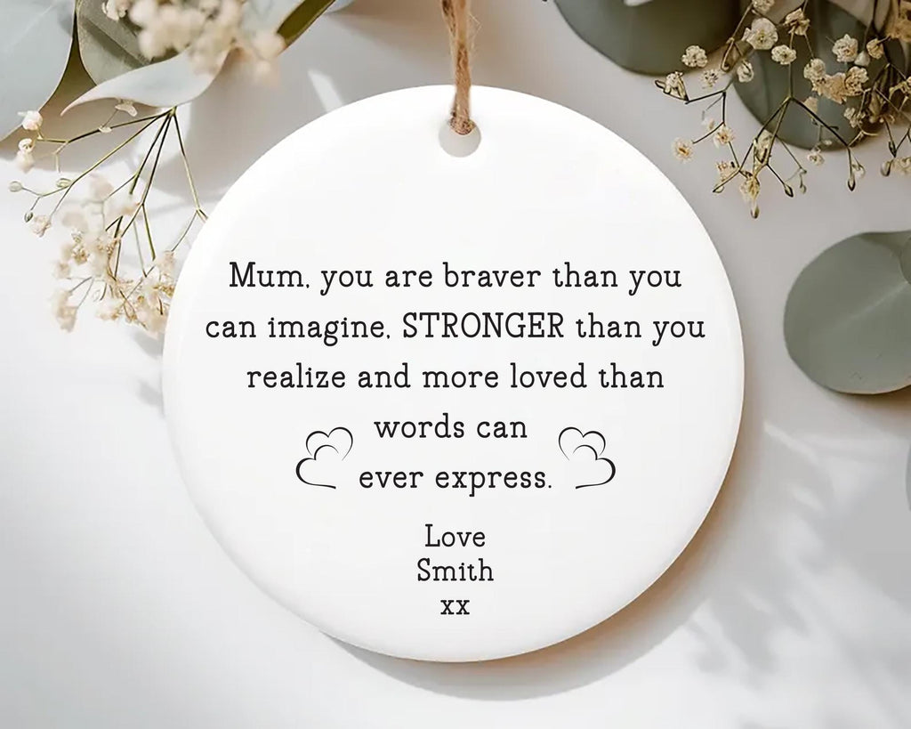 Mum Ornament, Ceramic Keepsake Gift, Mother’s Day Gift for Mum, Birthday Gift for Mom, Thank You Mum Present, Sentimental Gift for Her