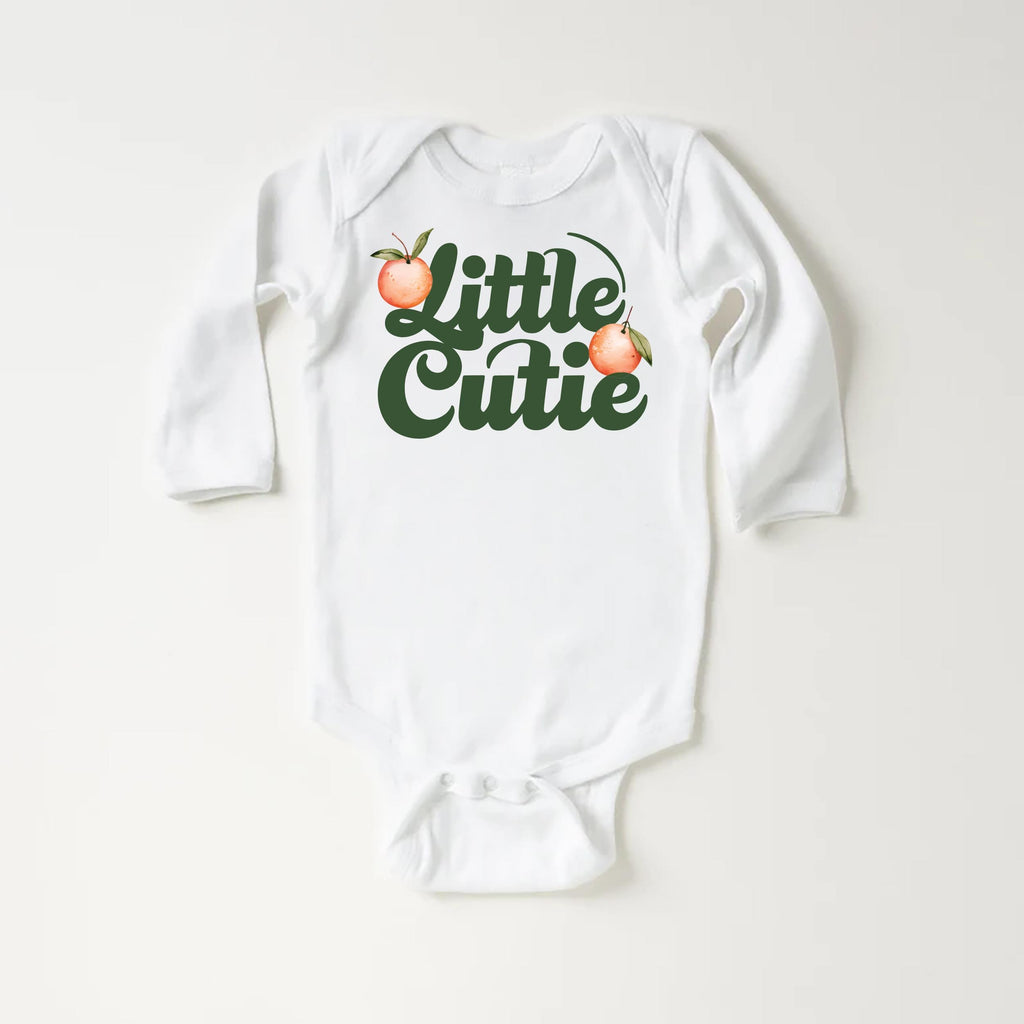 Little Cutie Baby Bodysuit, Baby Shirt, Toddler Sweatshirt - Retro Orange Fruit Outfit, Cute Baby Shower Gift, Trendy Citrus Baby Clothes