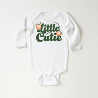 Little Cutie Baby Bodysuit, Baby Shirt, Toddler Sweatshirt - Retro Orange Fruit Outfit, Cute Baby Shower Gift, Trendy Citrus Baby Clothes