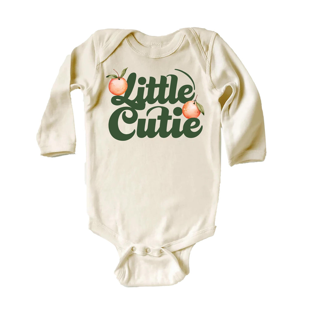 Little Cutie Baby Bodysuit, Baby Shirt, Toddler Sweatshirt - Retro Orange Fruit Outfit, Cute Baby Shower Gift, Trendy Citrus Baby Clothes