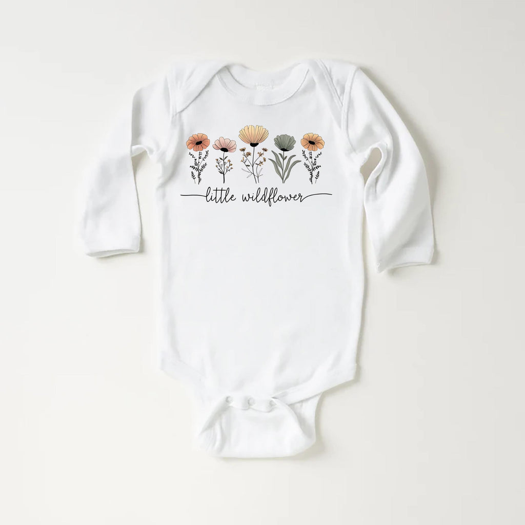 Little Wildflower Baby Bodysuit, Baby Shirt, Toddler Sweatshirt - Boho Girl Flower Outfit, Baby Shower Gift for Girls, Cute Nature Clothes
