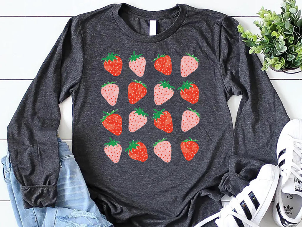 Cute Strawberry Long Sleeve Shirt