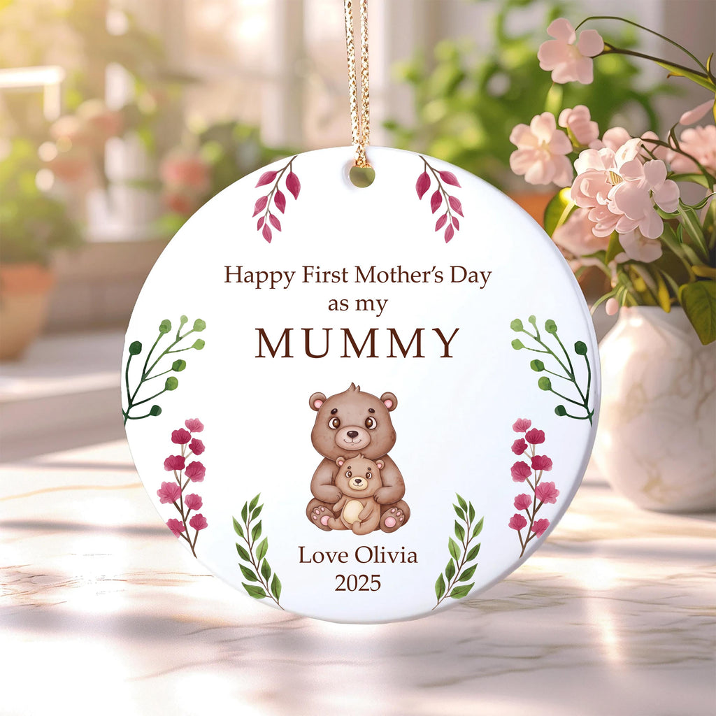 First Mother’s Day Ornament, Ceramic Keepsake Gift, New Mummy Personalized Gift, Mama Mom Mam Mother’s Day Present, Gift from Baby