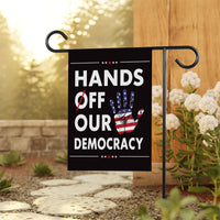 Hands Off Our Democracy Garden Flag, Double Sided, Resist Hate Flag, Anti-Trump Flag, Women's Rights, Resist Racism, Resist Fascism Flag