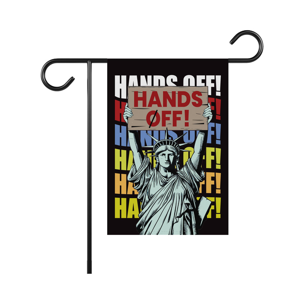 Hands Off Our Democracy Garden Flag, Double Sided, Resist Hate Flag, Anti-Trump Flag, Statue of Liberty, Resist Racism, Resist Fascism Flag