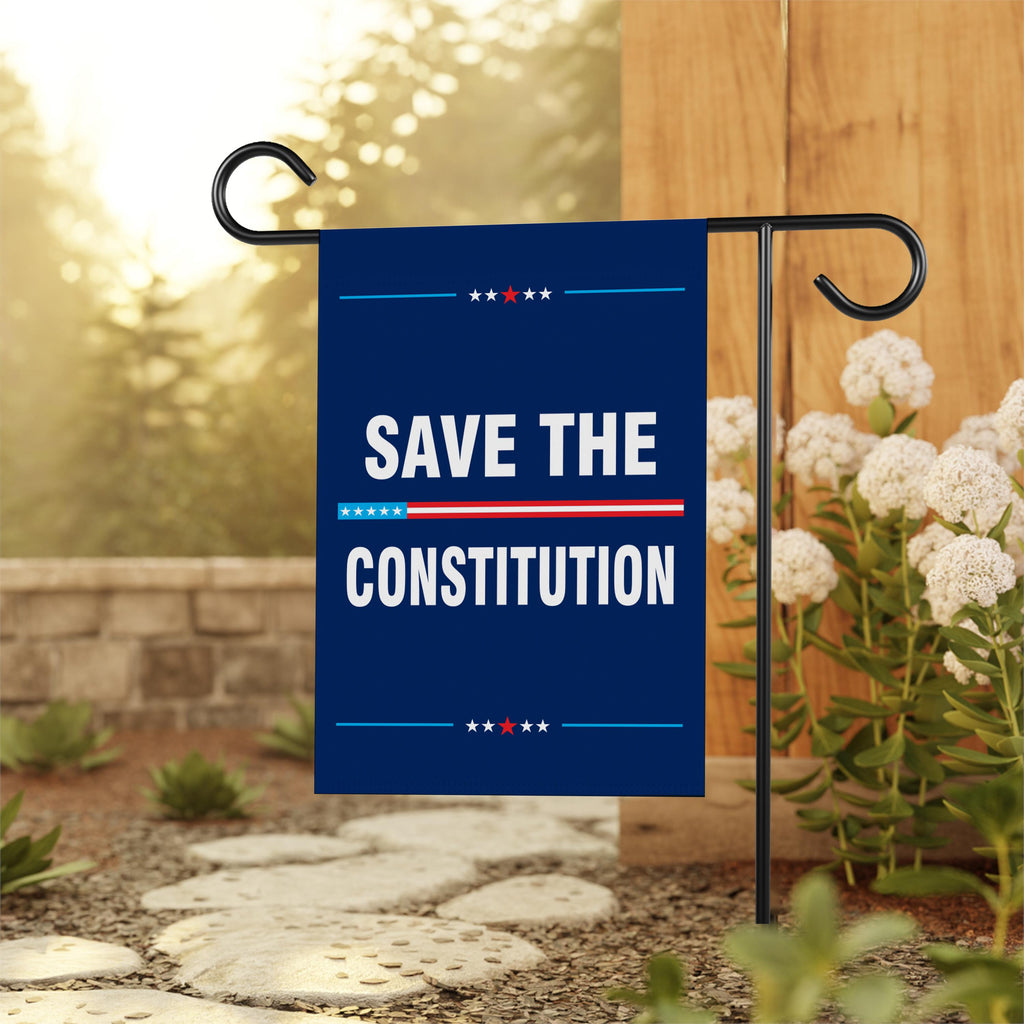 SAVE THE CONSTITUTION Garden Flag, Double Sided, Resist Hate Flag, Anti-Trump Flag, Statue of Liberty, Resist Racism, Resist Fascism Flag