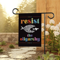Resist the Oligarchy Garden Flag, Double Sided, Resist Hate Flag, Anti-Trump Flag, Statue of Liberty, Resist Racism, Resist Fascism Flag