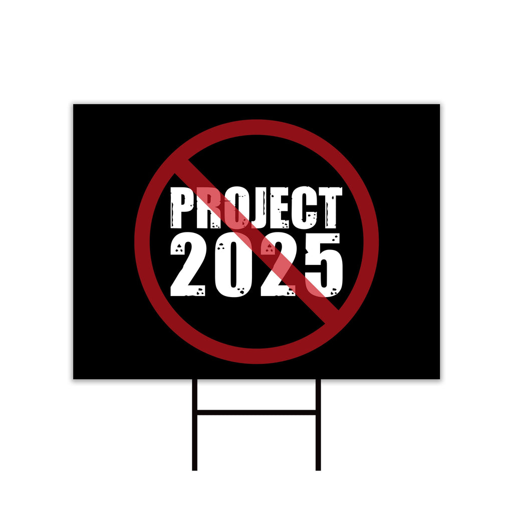STOP Project 2025 Yard Sign - Resist Hate Lawn Sign, Anti-Trump Sign, Statue of Liberty, Resist Fascism Yard Sign with Metal H-Stake