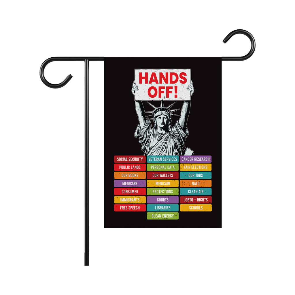 Hands Off Protest Garden Flag, Double Sided, Resist Hate Flag, Anti-Trump Flag, Women's Rights Flag, Resist Racism Flag, Resist Fascism Flag