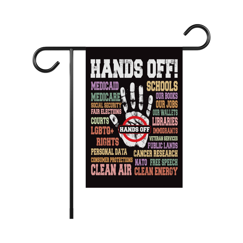 Hands Off Protest Garden Flag, Double Sided, Resist Hate Flag, Anti-Trump Flag, Women's Rights Flag, Resist Racism Flag, Resist Fascism Flag