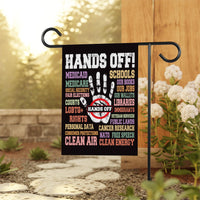 Hands Off Protest Garden Flag, Double Sided, Resist Hate Flag, Anti-Trump Flag, Women's Rights Flag, Resist Racism Flag, Resist Fascism Flag