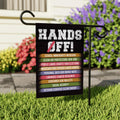 Hands Off Protest Garden Flag, Double Sided, Resist Hate Flag, Anti-Trump Flag, Women's Rights Flag, Resist Racism Flag, Resist Fascism Flag