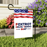 Foxtrot Delta Tango 8647 Garden Flag, 12x18 Inch Double Sided, Resist Hate Flag, Anti-Trump, Funny Anti-Trump Anti-Elon Flag, Political Flag