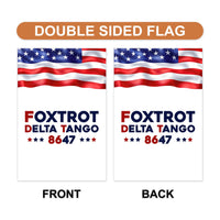 Foxtrot Delta Tango 8647 Garden Flag, 12x18 Inch Double Sided, Resist Hate Flag, Anti-Trump, Funny Anti-Trump Anti-Elon Flag, Political Flag