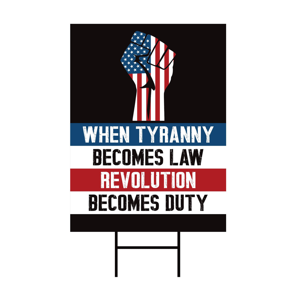Fight Injustice Yard Sign - Resist Hate Lawn Sign, Anti-Trump Sign, Resist Racism, Resist Fascism Yard Sign with Metal H-Stake