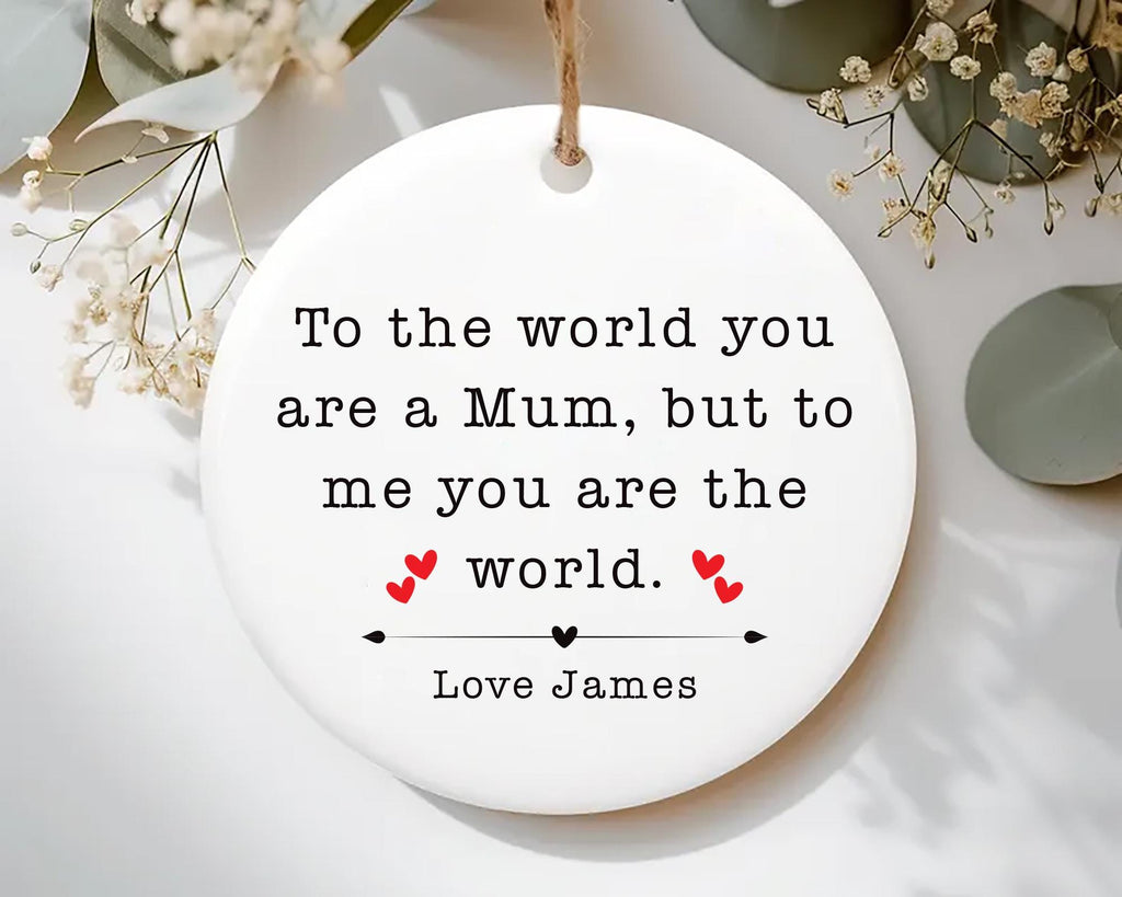 Mum Ceramic Keepsake, Mother's Day Gift, Mum's Birthday Present, Thank You Mum Gift, Custom Ornament for Mom, Special Gift for Mum