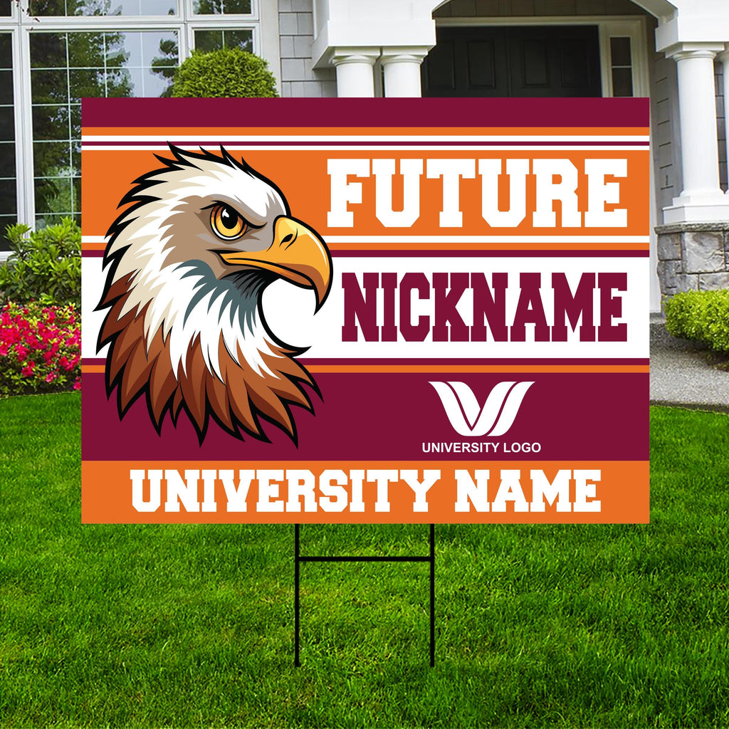 Personalized Future Student Graduation Yard Sign 2025, Mascot Sign, Custom Graduate School College University Yard Sign with Metal H-Stake