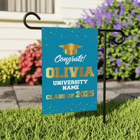 Personalized College Graduation Garden Flag, Double Sided Custom School, University Logo, Class of 2025 Yard Sign, Graduate Celebration Flag