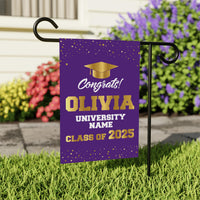 Personalized College Graduation Garden Flag, Double Sided Custom School, University Logo, Class of 2025 Yard Sign, Graduate Celebration Flag