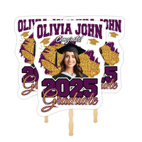 Custom Face Fans With Wooden Handle, Graduation Head, Grad Face Fans, Class of 2025 Head Fans, Graduation Faces on a Stick