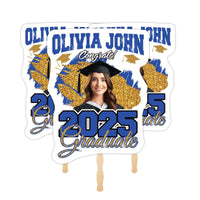 Custom Face Fans With Wooden Handle, Graduation Head, Grad Face Fans, Class of 2025 Head Fans, Graduation Faces on a Stick