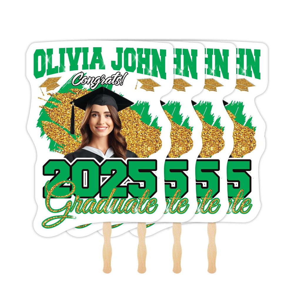 Custom Face Fans With Wooden Handle, Graduation Head, Grad Face Fans, Class of 2025 Head Fans, Graduation Faces on a Stick