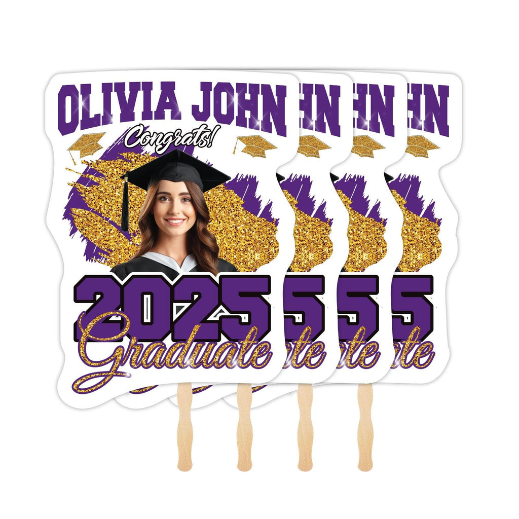 Custom Face Fans With Wooden Handle, Graduation Head, Grad Face Fans, Class of 2025 Head Fans, Graduation Faces on a Stick