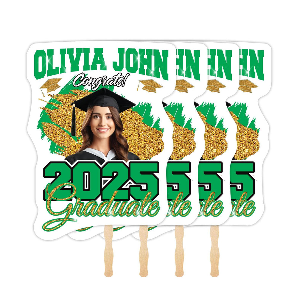 Custom Face Fans With Wooden Handle, Graduation Head, Grad Face Fans, Class of 2025 Head Fans, Graduation Faces on a Stick