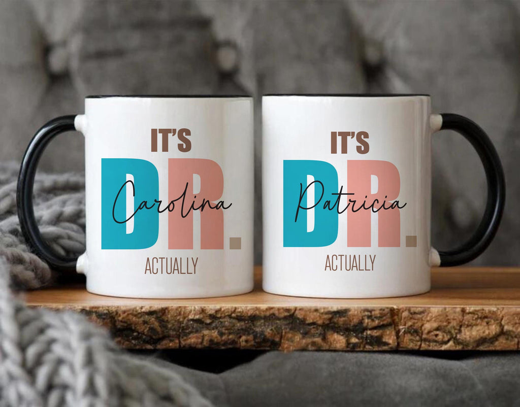 It’s Actually Dr Coffee Mug, Funny Doctor Graduation Mug, Custom Medical School Gift for Her or Him, Personalized MD Mug, New Doctor Cup