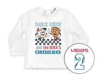 Custom Baseball Baby Bodysuit, Baby Shirt, Toddler Sweatshirt, Brother Cheerleader Tee, Little Sibling Softball College Game Gift, Two Sided