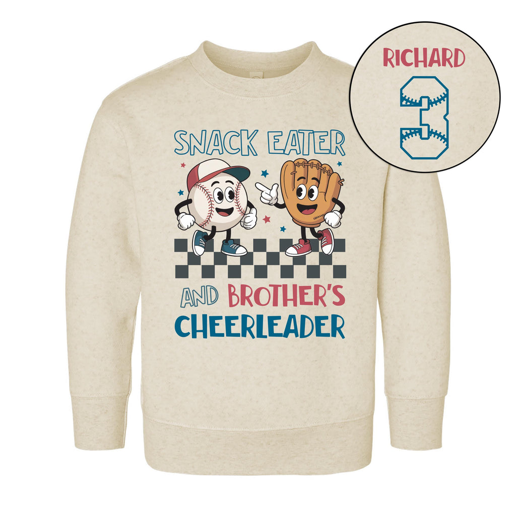 Custom Baseball Baby Bodysuit, Baby Shirt, Toddler Sweatshirt, Brother Cheerleader Tee, Little Sibling Softball College Game Gift, Two Sided