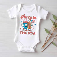 Retro 4th of July Baby Bodysuit, Baby Shirt, Toddler Sweatshirt - Party in the USA Outfit, Patriotic Memorial Day Baby Gift, Red White Blue