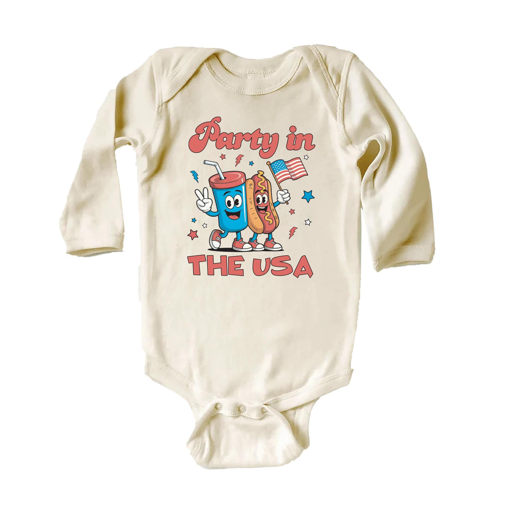 Retro 4th of July Baby Bodysuit, Baby Shirt, Toddler Sweatshirt - Party in the USA Outfit, Patriotic Memorial Day Baby Gift, Red White Blue