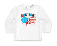 American Girl Baby Bodysuit, Baby Shirt, Toddler Sweatshirt - Retro Patriotic Outfit, Cute 4th of July Baby Gift, Red White Blue Clothes