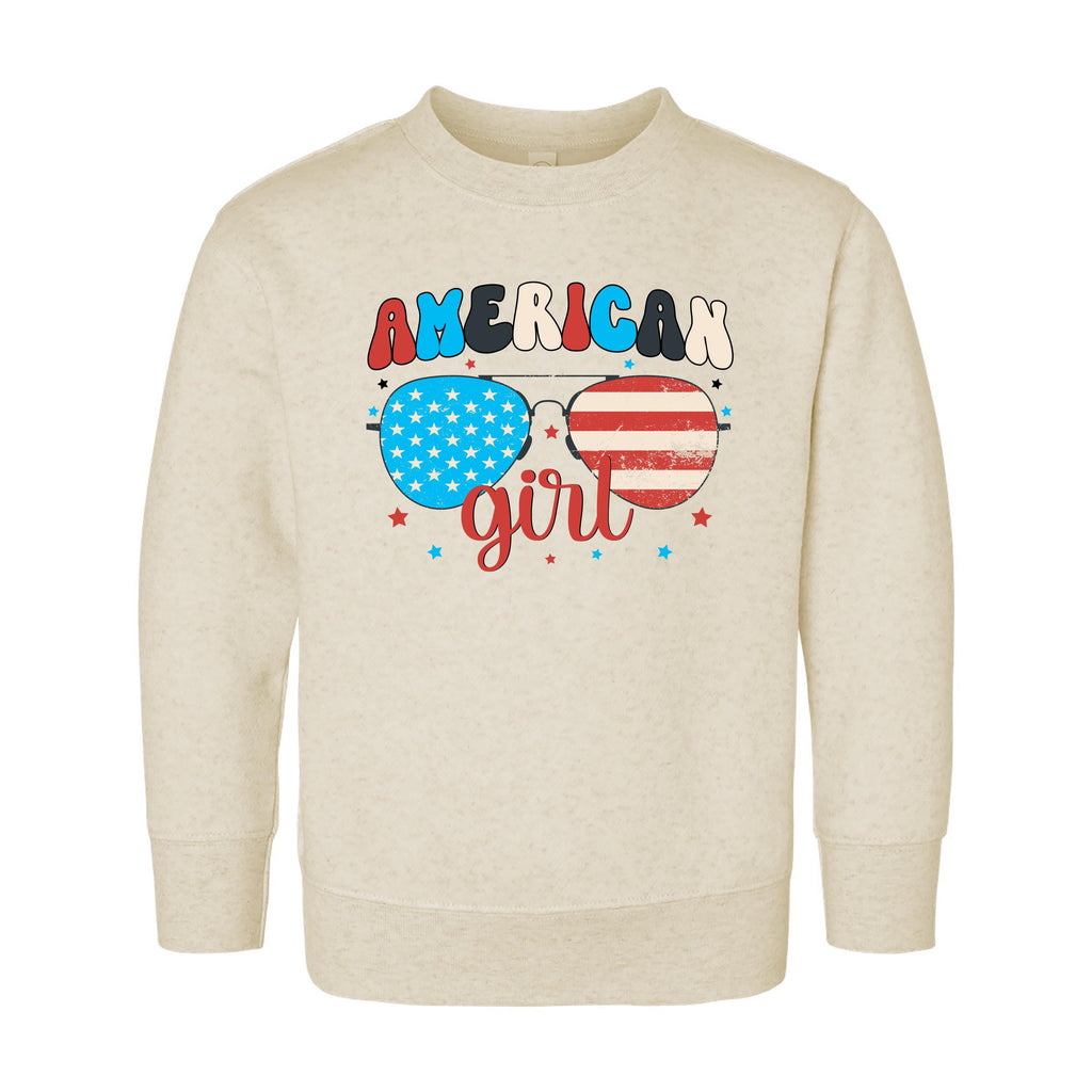 American Girl Baby Bodysuit, Baby Shirt, Toddler Sweatshirt - Retro Patriotic Outfit, Cute 4th of July Baby Gift, Red White Blue Clothes