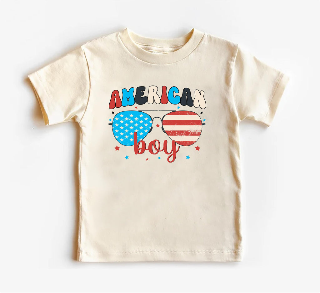 American Boy Baby Bodysuit, Baby Shirt, Toddler Sweatshirt - Retro Patriotic Outfit, Cute 4th of July Baby Gift, Red White Blue Clothes