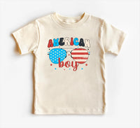 American Boy Baby Bodysuit, Baby Shirt, Toddler Sweatshirt - Retro Patriotic Outfit, Cute 4th of July Baby Gift, Red White Blue Clothes