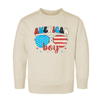 American Boy Baby Bodysuit, Baby Shirt, Toddler Sweatshirt - Retro Patriotic Outfit, Cute 4th of July Baby Gift, Red White Blue Clothes